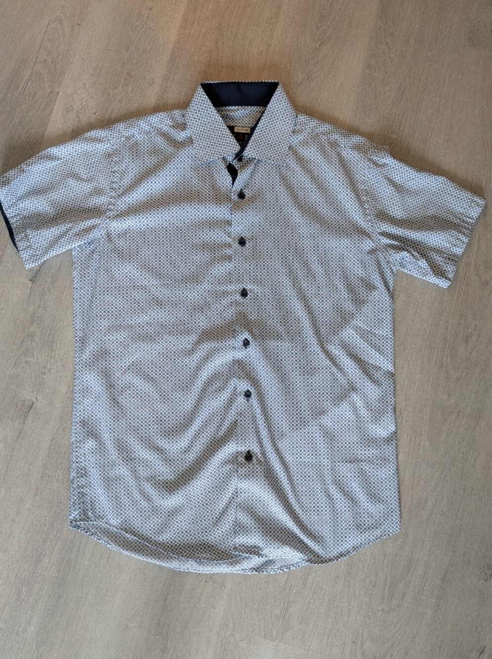 Azaro Uomo Men's Short-Sleeve Geometric Print Shirt